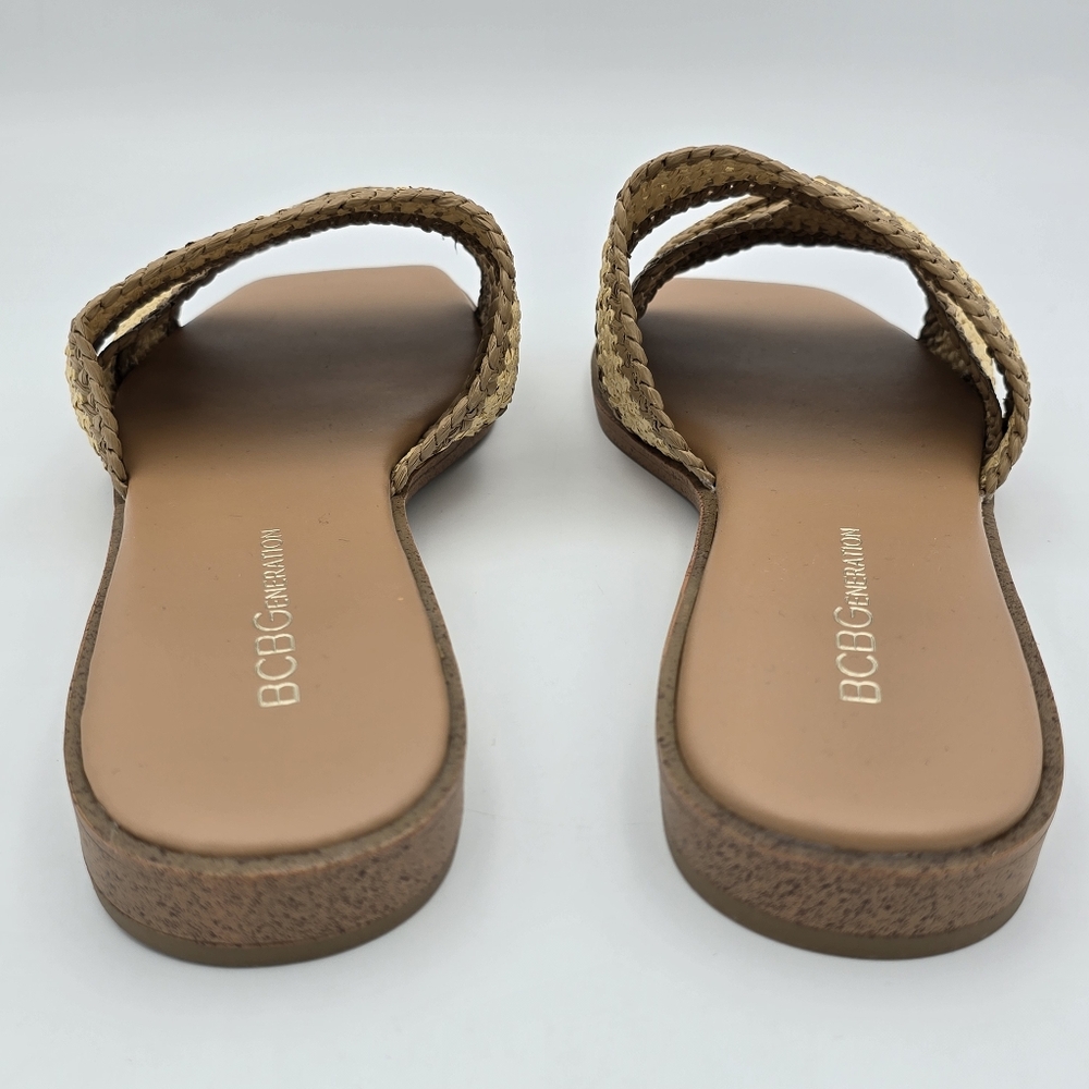 NWOT BCBGeneration Lileen Slide Sandals, Tan/Natural, 8.5M - Picture 9 of 12